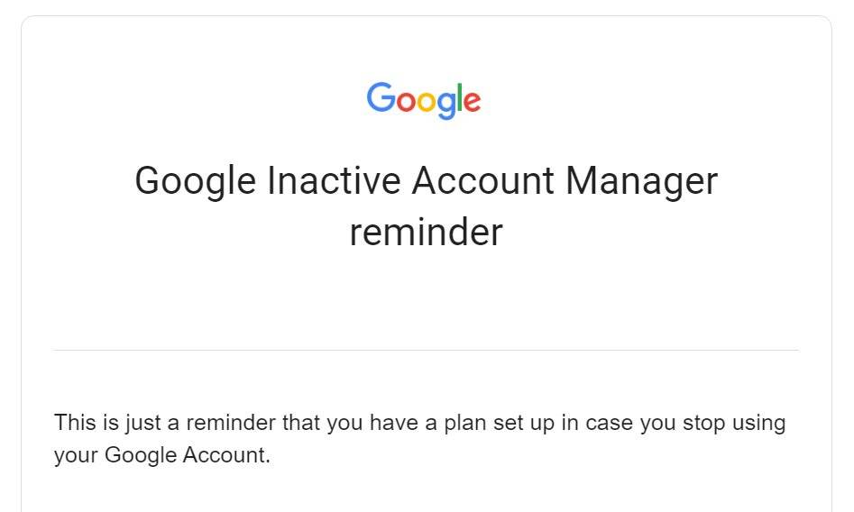 Google Account Inactivity Reminder