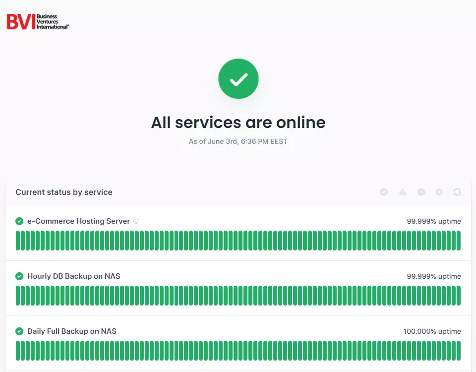 Uptime stats bvionline.eu